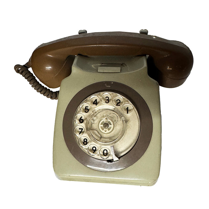 Grey and Brown GPO 746 Rotary Dial Telephone