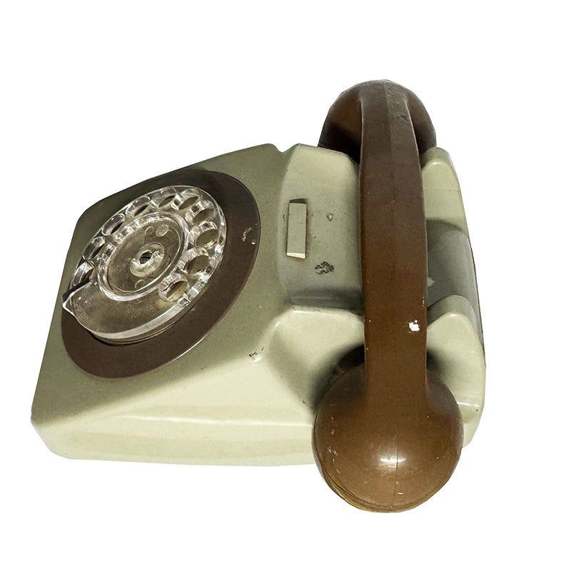 Grey and Brown GPO 746 Rotary Dial Telephone
