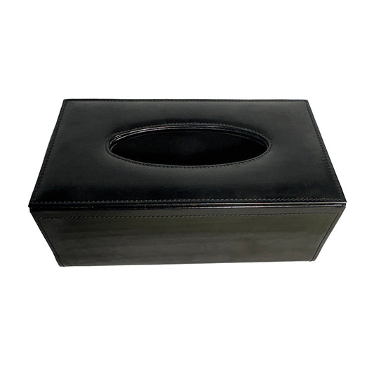 Black PU Leather Tissue Box