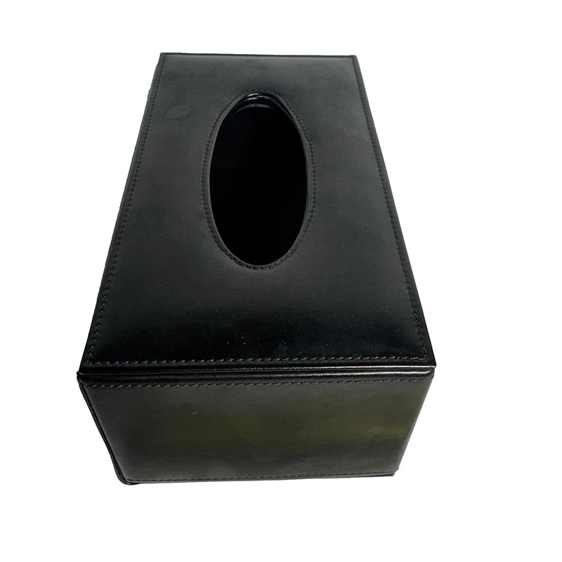Black PU Leather Tissue Box
