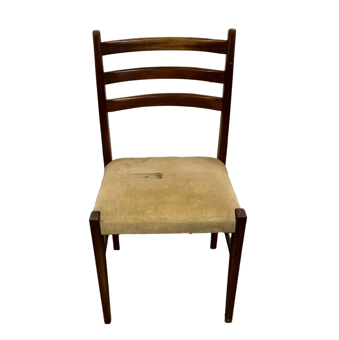 Mid Century Dining Chair with Beige Seat