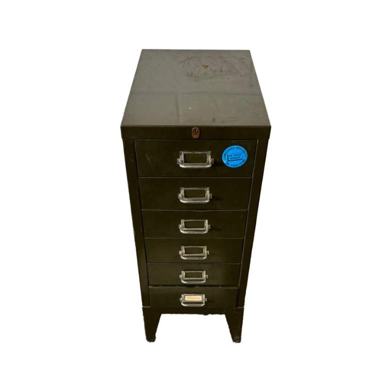 Green Filing Cabinet with 6 Drawers