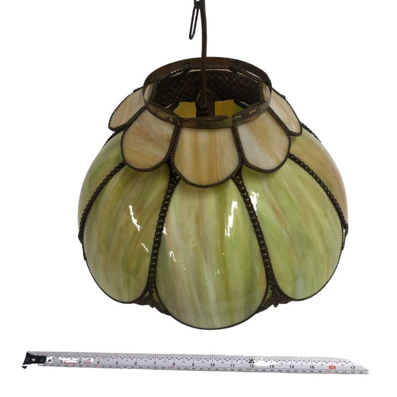 Stained Glass Green Jadeite Hanging Pendant Light