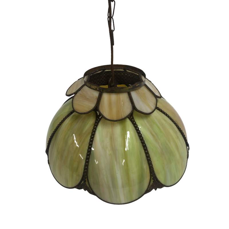 Stained Glass Green Jadeite Hanging Pendant Light