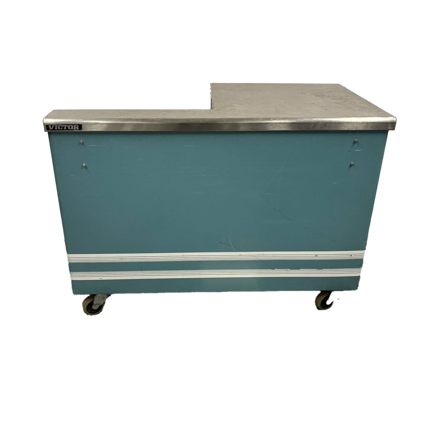 Stainless Steel L Shaped Counter on Wheels