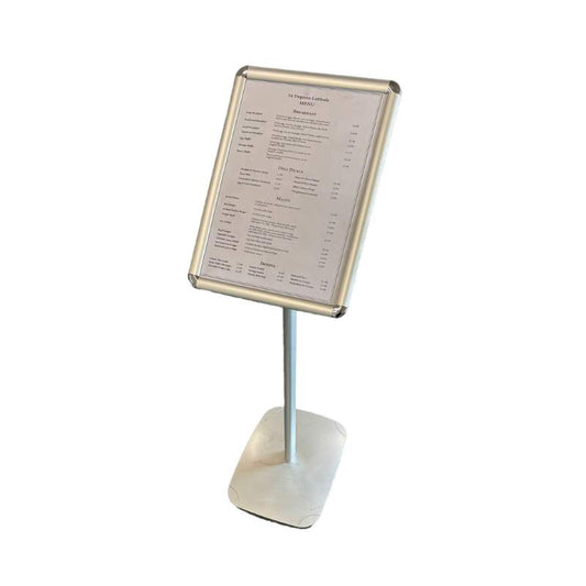 Silver Sign Pedestal Stand A3