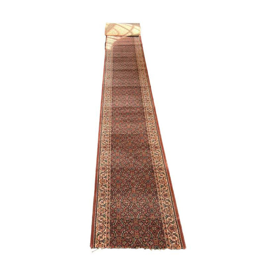 Large Floral Patterned Runner Rug