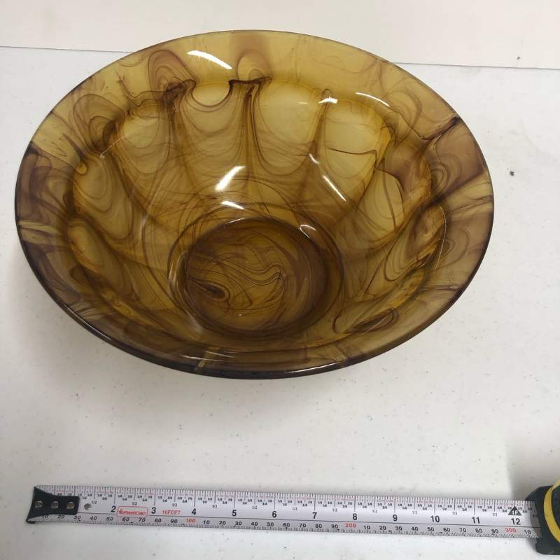 Art Deco Amber Cloud Glass Bowl