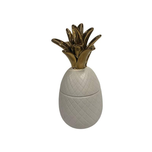 White and Gold Ceramic Pineapple Jar