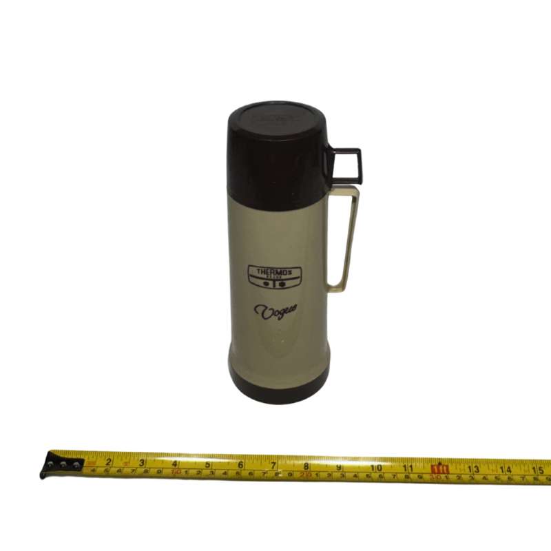 Cream and Brown Thermos Vogue Flask
