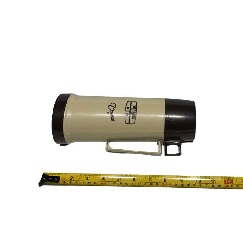 Cream and Brown Thermos Vogue Flask