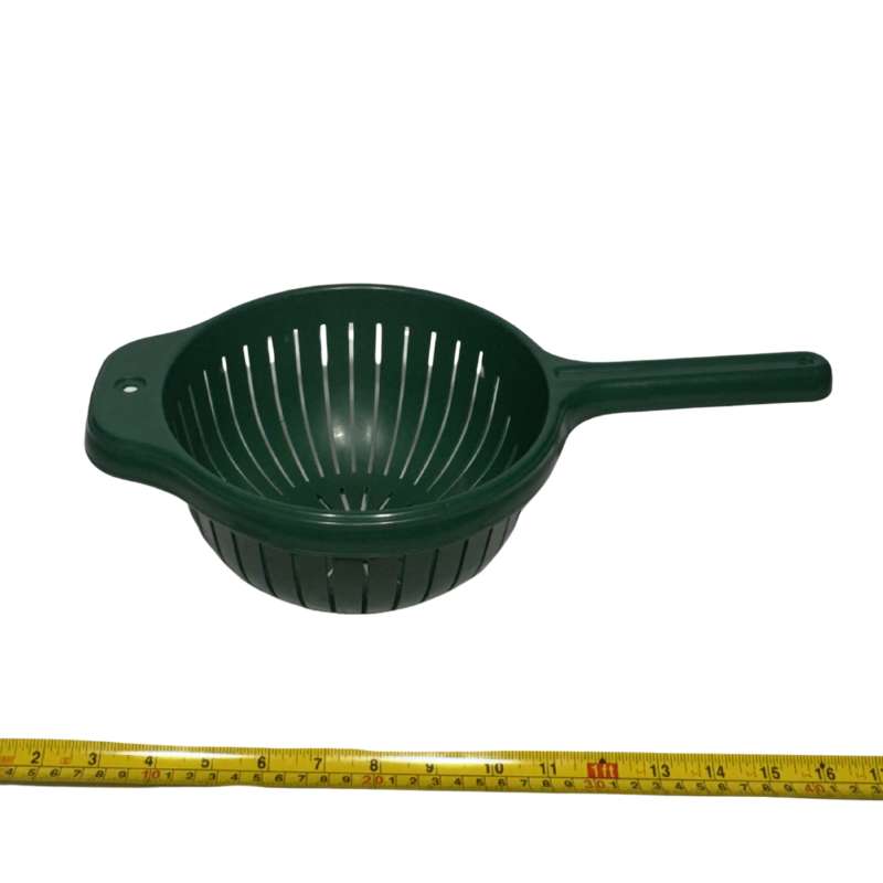 Green Plastic Colander with Long Handle