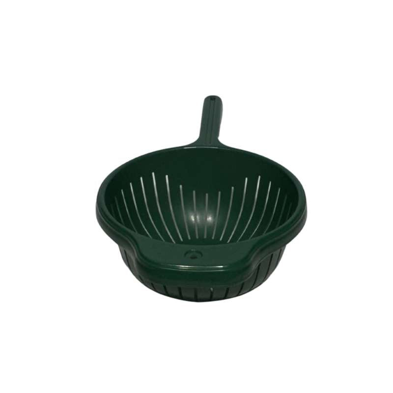 Green Plastic Colander with Long Handle