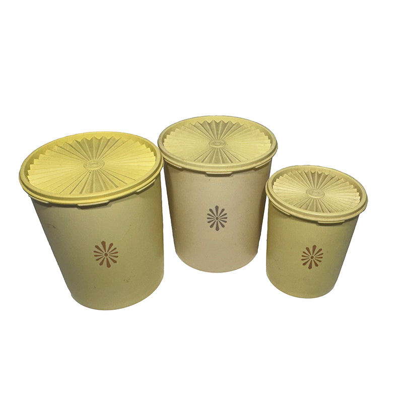 Tupperware Servalier Canister Cream with Sunburst Lid