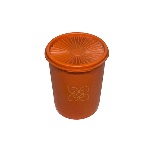 Tupperware Servalier Canister Orange with Sunburst Lid