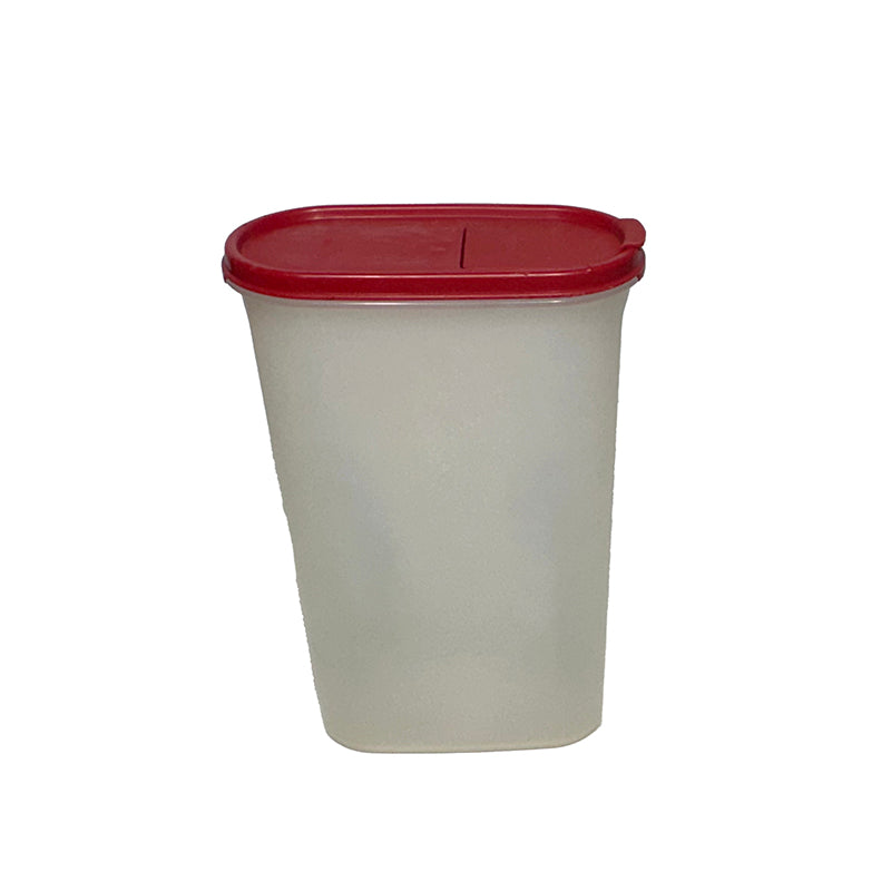 Tupperware Modular Mates Dry Goods Container in Cream with Red Flip Lid