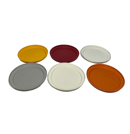 Tupperware Round Replacement Seal Lids Mixed Colours Stack of 5