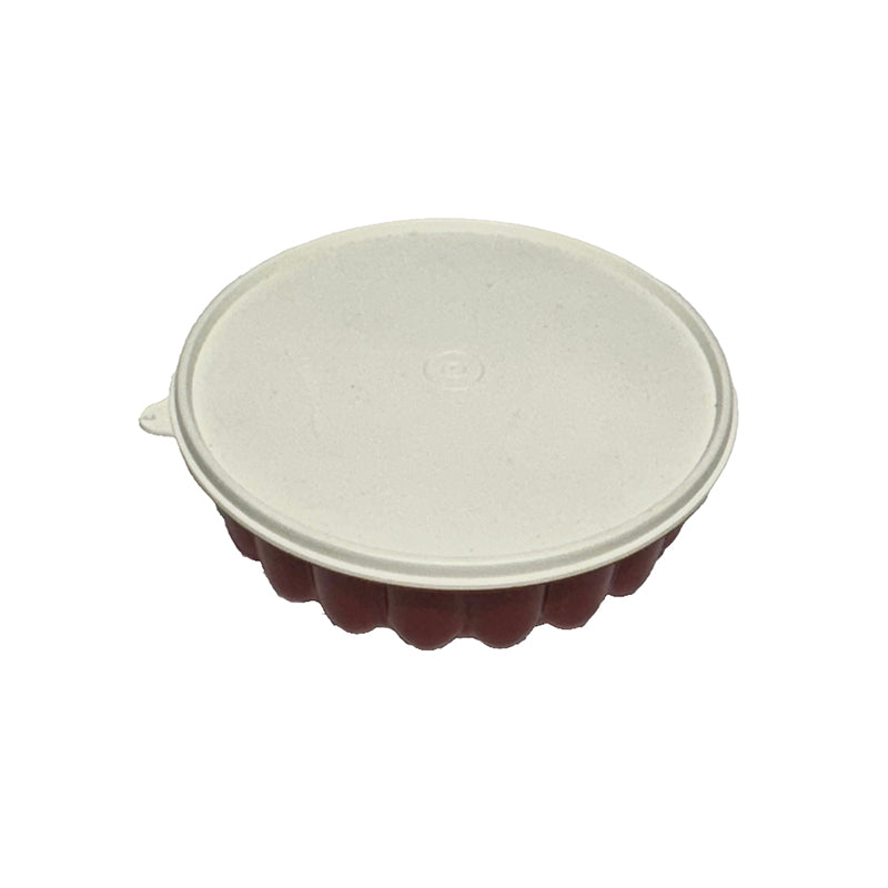 Brown Tupperware Individual Jelly Mould with White Lid