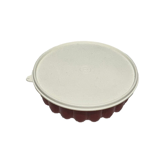 Brown Tupperware Individual Jelly Mould with White Lid
