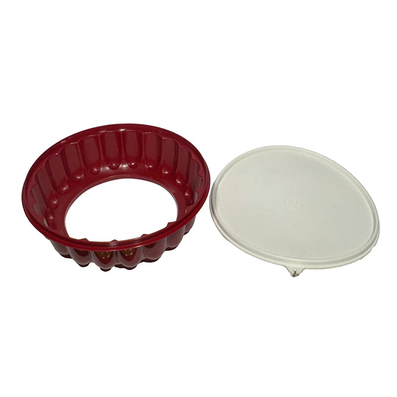 Brown Tupperware Individual Jelly Mould with White Lid