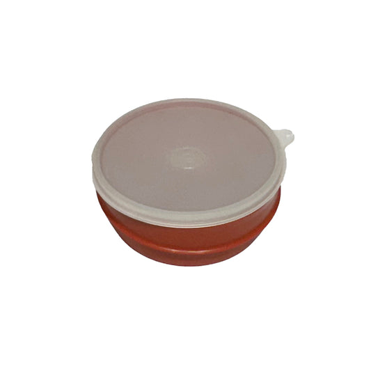 Terracotta Tupperware Round Storage Bowl with Clear Lid