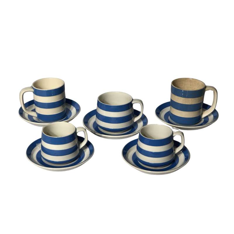 T.G. Green Cornishware Cups and Saucers