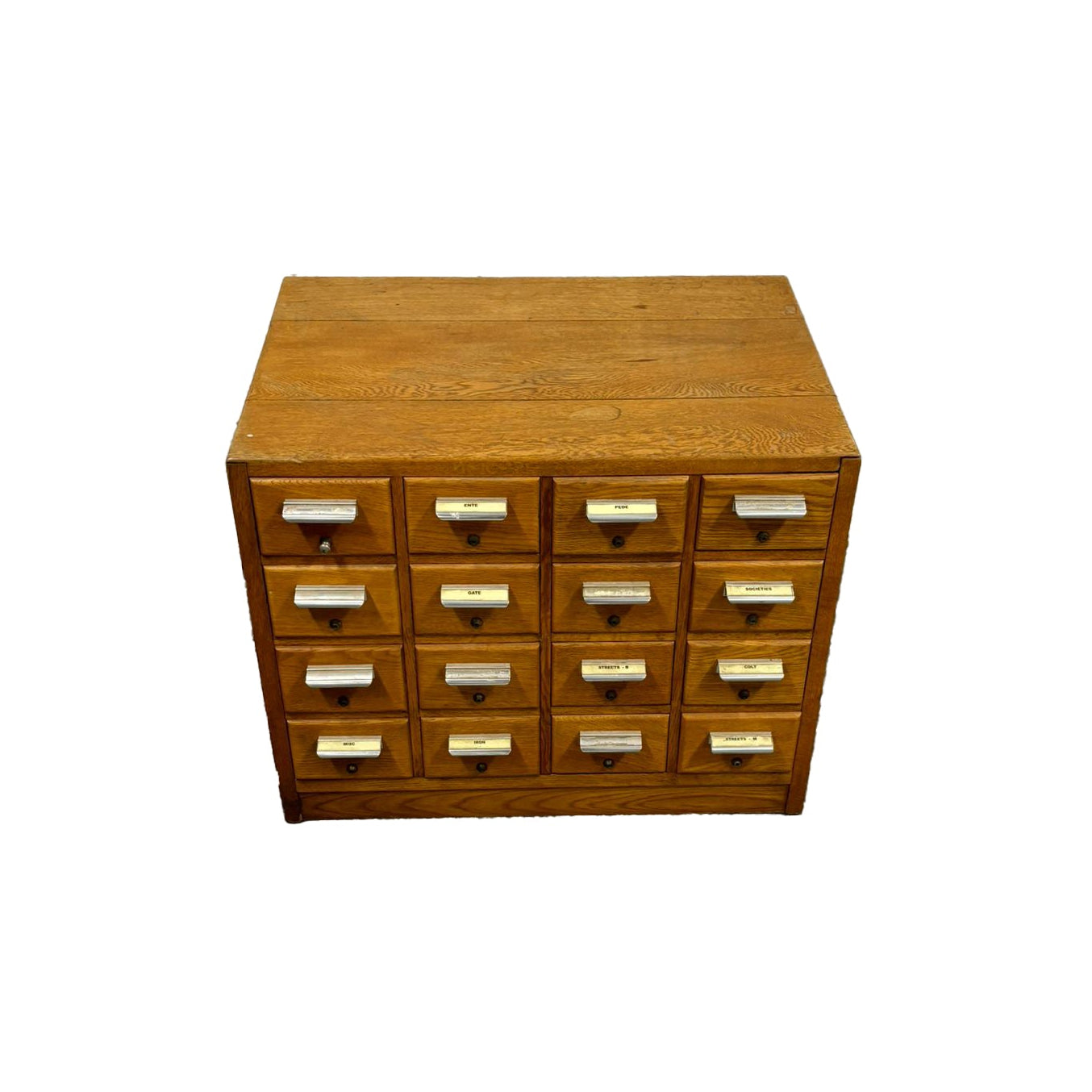 Oak Index Drawer Unit